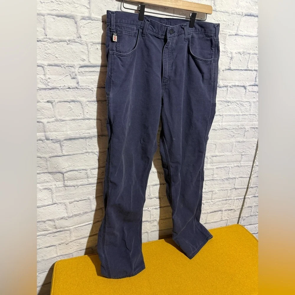Men’s Carhartt Navy Work Pants, Size 36x34